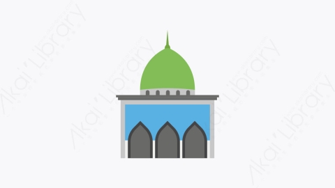 图片素材-025-清真寺mosque扁平卡通城市地图图标