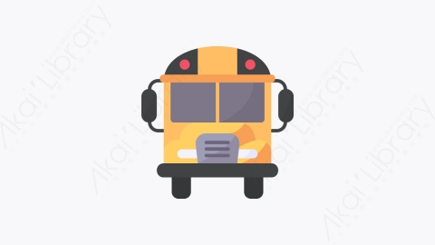 图片素材-025-校车school_bus扁平卡通学校元素图标