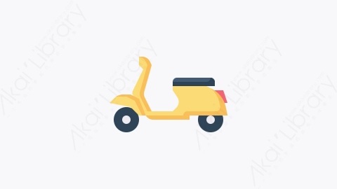 图片素材-025-滑板车scooter扁平卡通交通图标