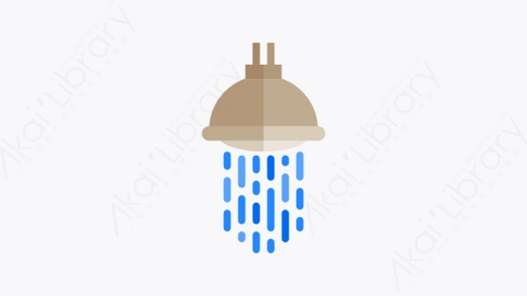 图片素材-025-淋浴shower扁平卡通家具和家用元素图标
