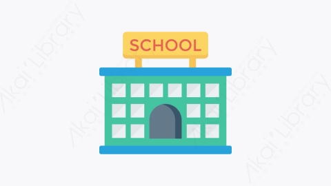 图片素材-0250-学校school卡通扁平学校与教育元素图标