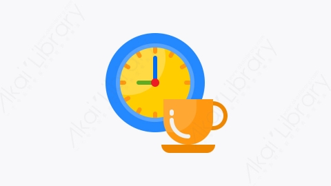 图片素材-026-咖啡时间coffee_time扁平卡通时间时钟钟表元素图标
