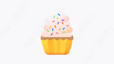图片素材-026-纸杯蛋糕cupcake扁平卡通新年元素图标