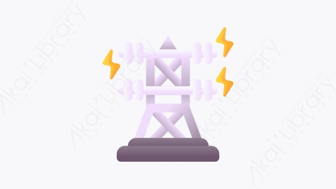 图片素材-026-铁塔electric_tower扁平卡通核能元素图标