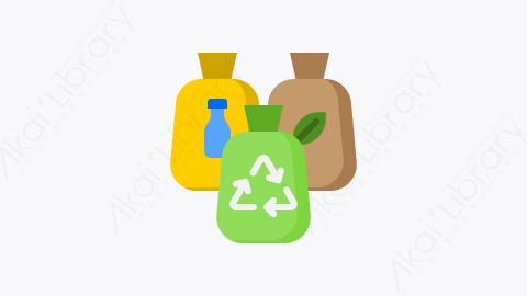 图片素材-026-袋子recycle_bag扁平卡通回收站元素图标