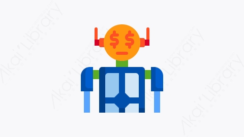图片素材-026-机器人robot扁平卡通金融商务办公元素图标
