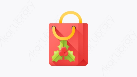 图片素材-026-购物袋shoppingbag扁平卡通圣诞节元素图标