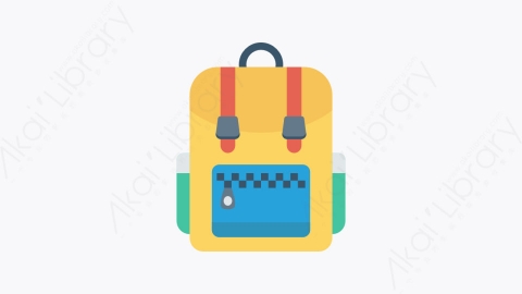 图片素材-0269-书包schoolbag卡通扁平学校与教育元素图标