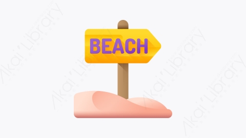 图片素材-027-海滩beach扁平卡通暑假元素图标