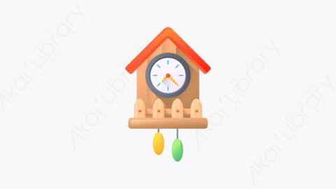 图片素材-027-布谷鸟钟cuckoo_clock扁平卡通家具元素图标
