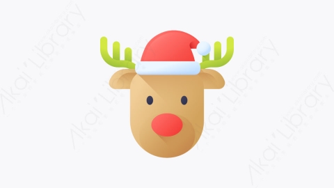 图片素材-027-驯鹿reindeer扁平卡通圣诞节元素图标