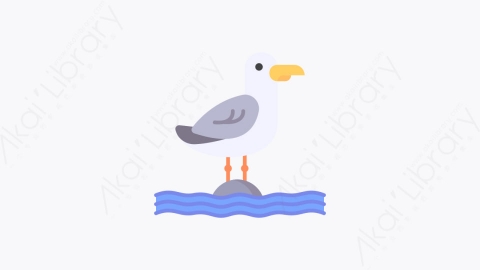 图片素材-027-海鸥seagull扁平卡通海洋沙滩元素图标