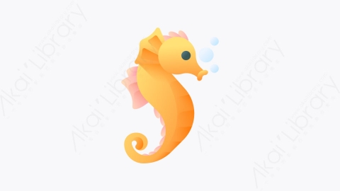 图片素材-027-海马seahorse扁平卡通海洋元素图标