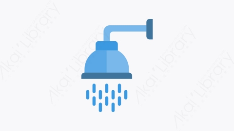 图片素材-027-淋浴shower扁平卡通水管工工具元素图标