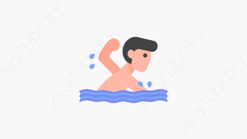图片素材-027-游泳swimming扁平卡通夏季元素图标