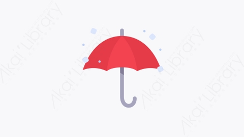 图片素材-027-雨伞umbrella扁平卡通冬季元素图标