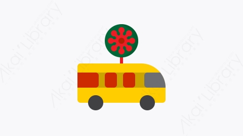图片素材-028-总线bus扁平卡通电晕病毒元素图标