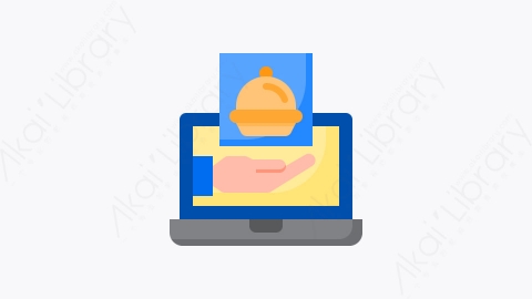 图片素材-028-在线订单online_order扁平卡通食物交付元素图标