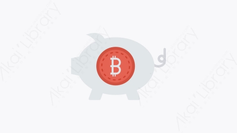 图片素材-028-小猪存钱罐-1piggybank扁平卡通比特币区块链和加密货币元素图标