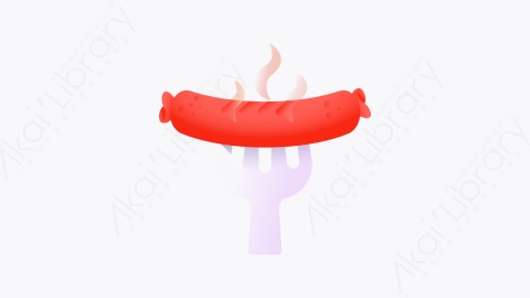 图片素材-028-香肠sausage扁平卡通Instagram故事食物元素图标
