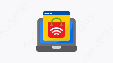 图片素材-028-网上购物shopping_online扁平卡通物联网元素图标