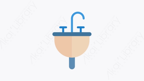 图片素材-028-水槽sink扁平卡通水管工工具元素图标