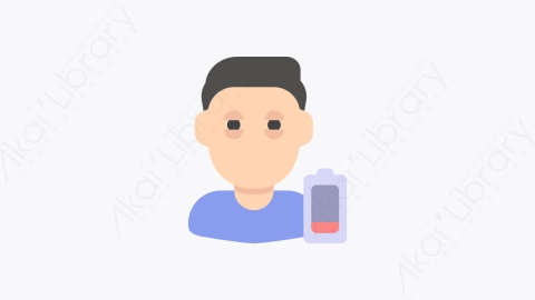 图片素材-028-疲劳tiredness扁平卡通冠状病毒元素图标