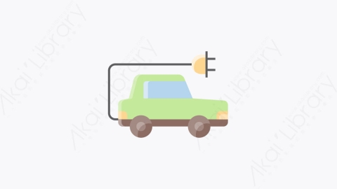 图片素材-029-电动车electric_car扁平卡通生态元素图标