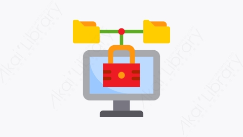 图片素材-029-锁lock扁平卡通数据和网络管理元素图标
