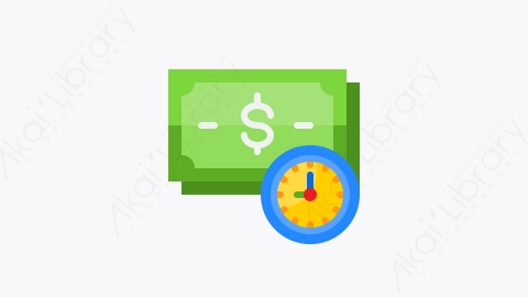 图片素材-029-货币money扁平卡通时间时钟钟表元素图标