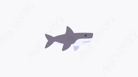 图片素材-029-鲨鱼shark扁平卡通海洋沙滩元素图标
