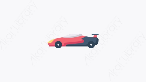图片素材-029-超级跑车supercar扁平卡通交通图标