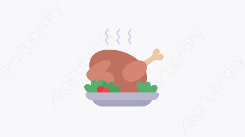 图片素材-029-土耳其烤鸡火鸡turkey扁平卡通圣诞节元素图标