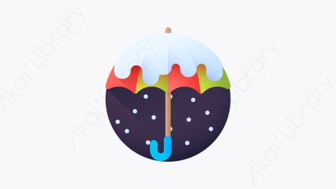 图片素材-029-雨伞umbrella扁平卡通圣诞城市元素图标