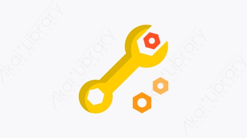 图片素材-029-扳手wrench扁平卡通施工元素图标