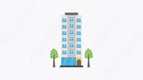 图片素材-030-高楼建筑building扁平卡通城市地图图标