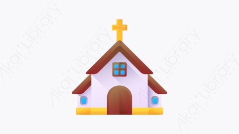 图片素材-030-教堂church扁平卡通城市元素图标