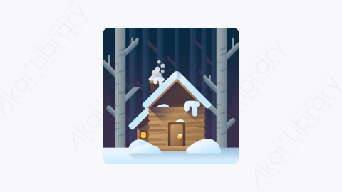 图片素材-030-小屋cottage扁平卡通景观元素图标