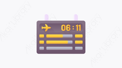 图片素材-030-航班flight扁平卡通机场元素图标