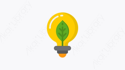 图片素材-030-灯泡light_bulb扁平卡通回收站元素图标