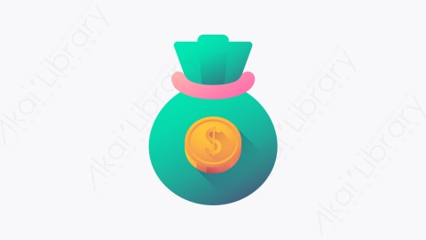图片素材-030-钱袋money_bag扁平卡通加密货币元素图标