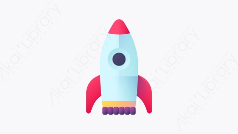 图片素材-030-火箭rocket扁平卡通交通元素图标