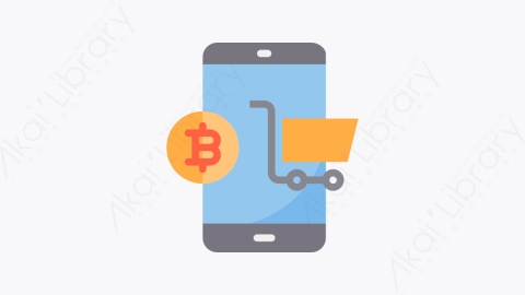 图片素材-030-购物车shoppingcart扁平卡通金融财经比特币元素图标