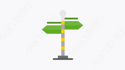 图片素材-030-路标signpost扁平卡通导航元素图标