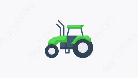 图片素材-030-拖拉机tractor扁平卡通交通图标