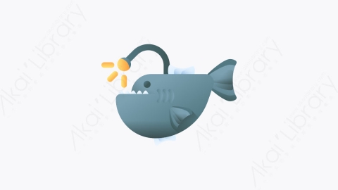 图片素材-031-琵琶鱼anglerfish扁平卡通海洋元素图标