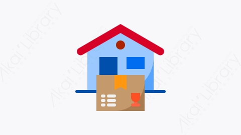 图片素材-031-交货箱delivery_box扁平卡通在家工作元素图标