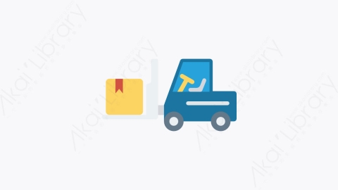 图片素材-031-叉车forklift扁平卡通交通运输工具图标元素
