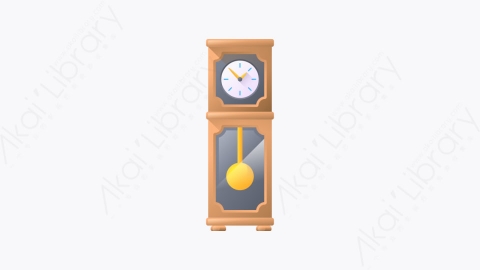 图片素材-031-祖父时钟grandfather_clock扁平卡通家具元素图标