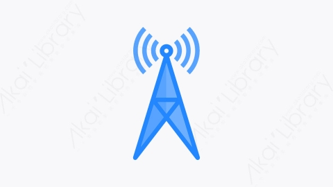 图片素材-031-信号塔signaltower扁平卡通通信互联网元素图标